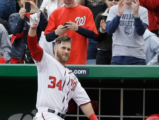 Harper giving the fans a curtain call. Credit: USA Today